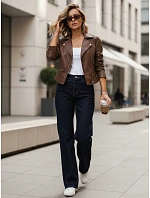 Dámske džínsy s vysokým pásom a širokými nohavicami tmavomodré FashionStreet UY2940