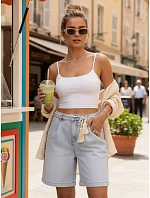 Dámske ležérne modré džínsové šortky FashionStreet SY0498