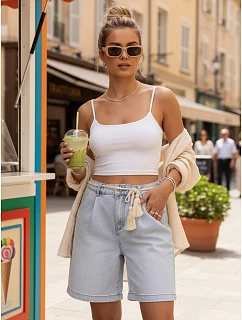 Dámske ležérne modré džínsové šortky FashionStreet SY0498