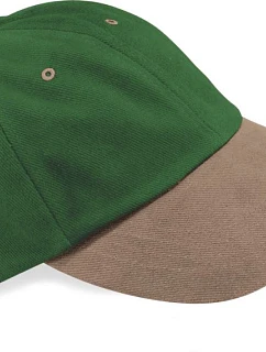 Beechfield B 57 6-panelová nízkoprofilová čiapka 53.0057 lesná zelená/taupe