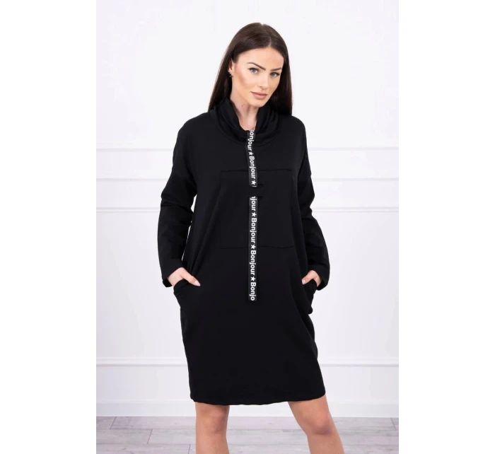 Šaty s kravatou čierne