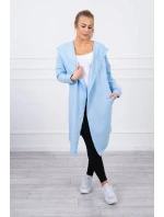 Dlhý kabát s kapucňou modrý Dlhý kabát s kapucňou modrý