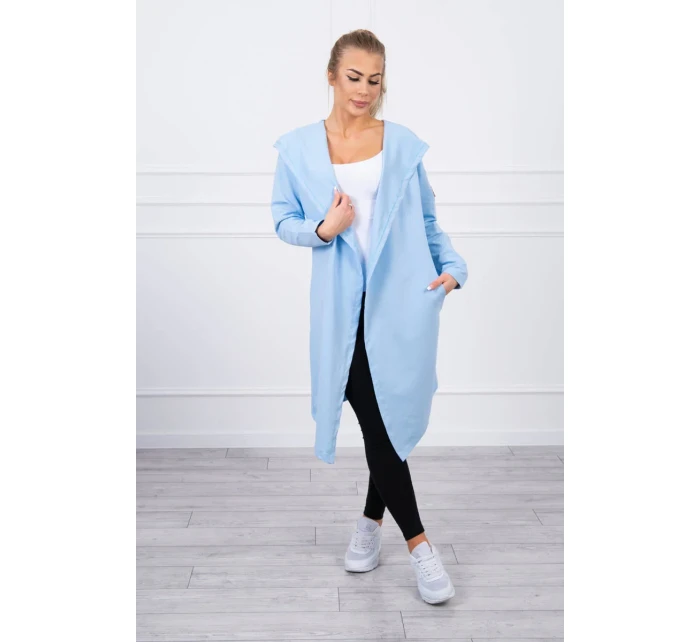 Dlhý kabát s kapucňou modrý Dlhý kabát s kapucňou modrý