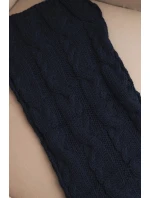 Dámsky klasický vlnený šál s vrkočovým vzorom KN22 granátový