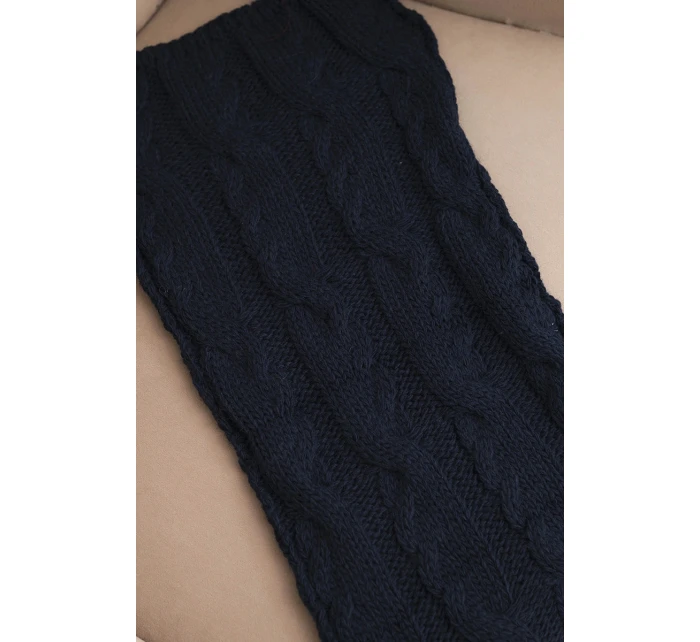 Dámsky klasický vlnený šál s vrkočovým vzorom KN22 granátový