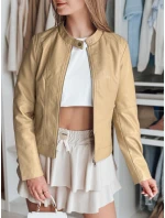 Dámská kožená bunda s kapucí beige Dstreet model 21981903 - FashionStreet
