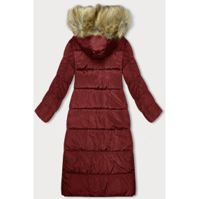 Dlhá červená dámska zimná bunda (V725)