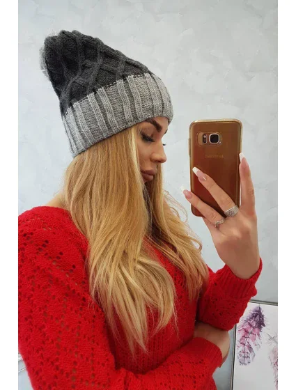 Milano fleecová čiapka K203 graphite+grey Milano fleecová čiapka K203 graphite+grey