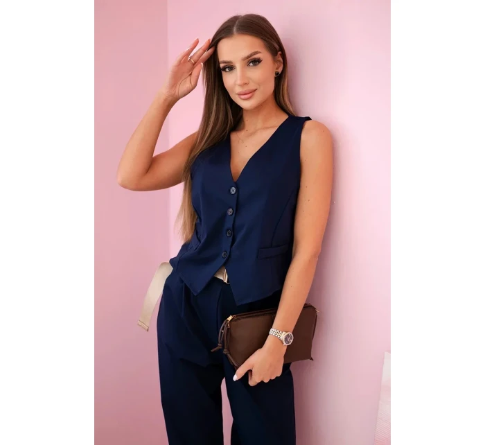 Set vesta + kalhoty námořnická modř