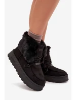 Dámské Sněhule Na Platformě S Kožešinou A Šněrováním Big Star model 21705911 Černé - Big Star Shoes