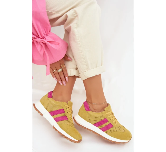 Dámské tenisky z pravé nubukové kůže žluté Marceline Dámské tenisky z pravé nubukové kůže žluté Marceline