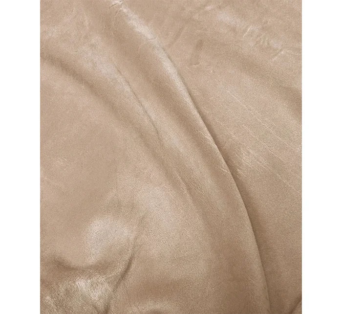 Svetlo béžová dámska velúrová súprava s kapucňou (8C1175-159) Svetlo béžová dámska velúrová súprava s kapucňou (8C1175-159)