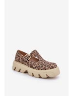 Zamszowe Półbuty Z Klamrą W Panterkę Zazoo 20183 Brązowe