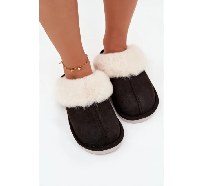 Dámské pantofle s kožíškem Černé Zanelia Dámské pantofle s kožíškem Černé Zanelia