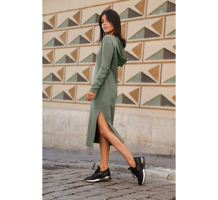 Dámske šaty B128 Khaki tmavozelená - BEwear Dámske šaty B128 Khaki tmavozelená - BEwear