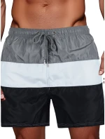 Pánske šedo-biele plavecké šortky FashionStreet SX2519