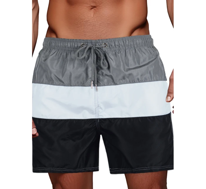 Pánske šedo-biele plavecké šortky FashionStreet SX2519