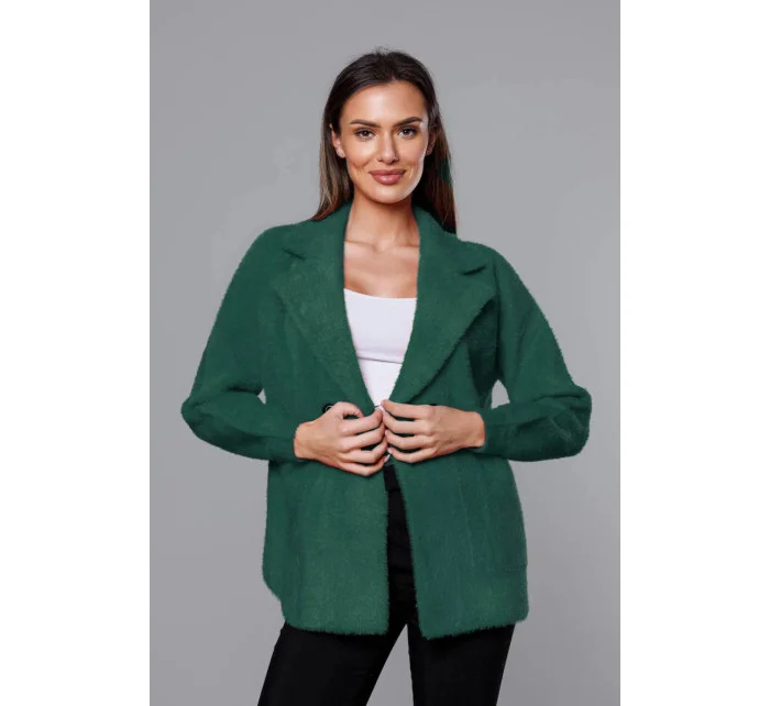 Tmavozelený krátky prehoz cez oblečenie typu alpaka (CJ65)