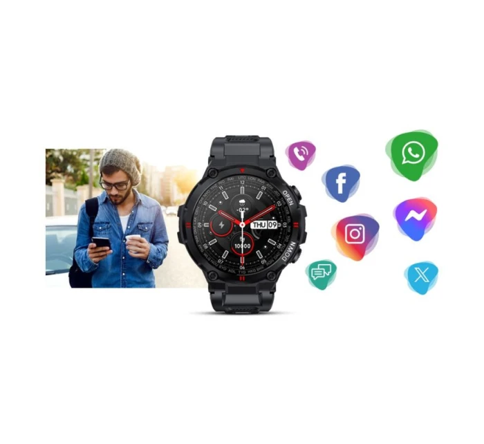 GIEWONT Black GW430-1 smart hodinky GIEWONT Black GW430-1 smart hodinky