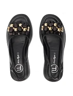 Dámske kožené sandále na platforme čierne Filippo DS7577