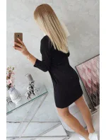 3D grafické šaty so zirkónmi čiernej