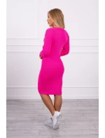 Sveter Šaty pruhované ružové neónové Sveter Šaty pruhované ružové neónové