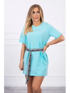 Šaty s ozdobným pásikom mint