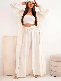 Dámský viskózový model 22084819 komplet v boho stylu světle béžový - K-Fashion