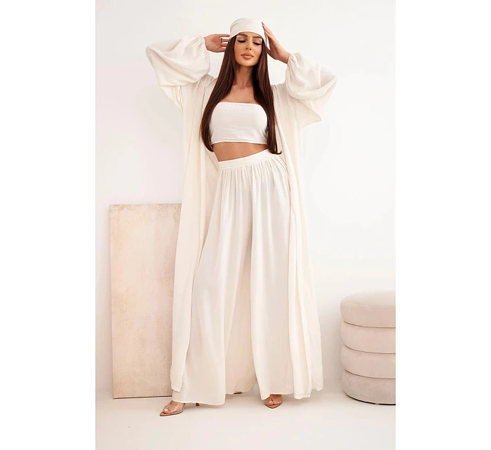 Dámsky viskózový 4-dielny set v boho štýle svetlo béžovej farby Dámsky viskózový 4-dielny set v boho štýle svetlo béžovej farby