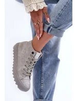 Dámské Tenisky Big Star Vysoké Zateplené Šedé model 21595615 - Big Star Shoes Dámské Tenisky Big Star Vysoké Zateplené Šedé model 21595615 - Big Star Shoes