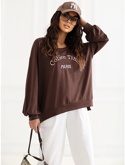 Bluza RV BL model 22084276 ciemny brązowy - FPrice Bluza RV BL model 22084276 ciemny brązowy - FPrice