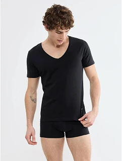 SLG Base V Neck Shirt - Black - SLOGGI Black - SLOGGI