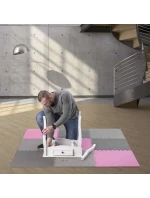 Multipack One Fitness puzzle podložka MP10 ružovo-sivá 9 kusov 10 mm