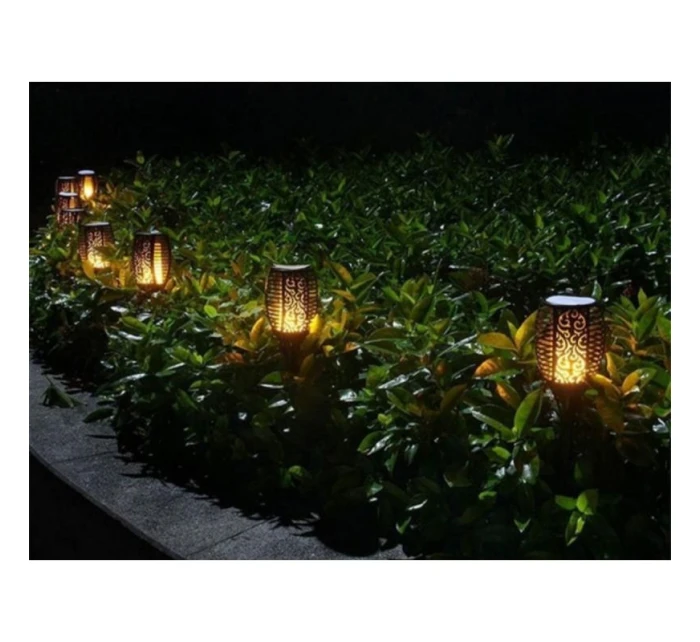 SOLÁRNA BATERKA TANCUJÚCE PLAMENE 12X12X78CM 36 LED XXXL