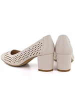 Béžové ažurové lodičky Sergio model 22078978 - LEONE Béžové ažurové lodičky Sergio model 22078978 - LEONE