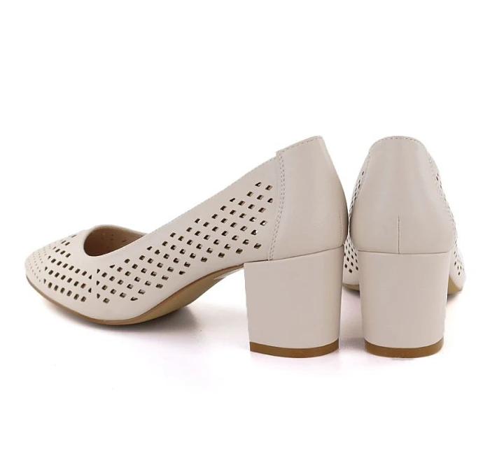 Béžové ažurové lodičky Sergio model 22078978 - LEONE Béžové ažurové lodičky Sergio model 22078978 - LEONE