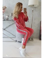 Velúrová súprava Love malinová