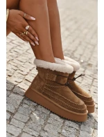 Semišové dámské zimní boty s ozdobnými Big Star Camel model 21708676 - Big Star Shoes