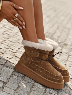 Semišové dámské zimní boty s ozdobnými Big Star Camel model 21708676 - Big Star Shoes