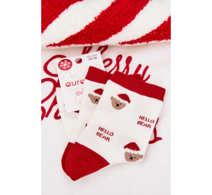 Dámské vánoční ponožky v Santa Claus Bílé model 21786659 - Aura.via