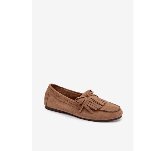 Dámské mokasíny s třásněmi světle hnědé Janelisse