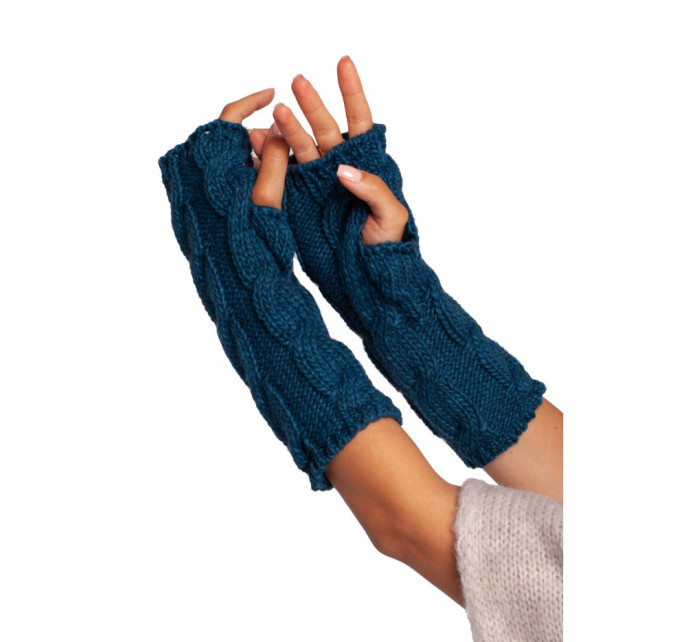 BK098 Pletené rukavice bez prstov - oceánsky modré