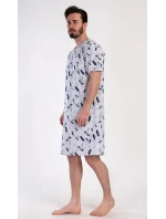 Pánska nočná košeľa Surfing Grey s potlačou - Vienetta Pánska nočná košeľa Surfing Grey s potlačou - Vienetta