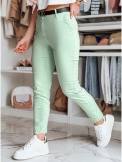 Dámské kalhoty slim fit s páskem mint Dstreet model 21986464 - FashionStreet