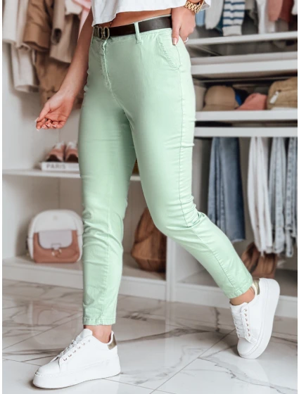 Dámské kalhoty slim fit s páskem mint Dstreet model 21986464 - FashionStreet