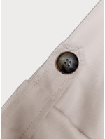 Svetlý béžový kabát s ohrnutými rukávmi (1818#-62)