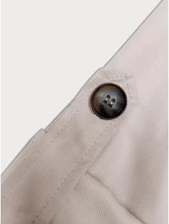 Světle béžový kabát s ohrnutými rukávy model 19717931 - HONEY WINTER