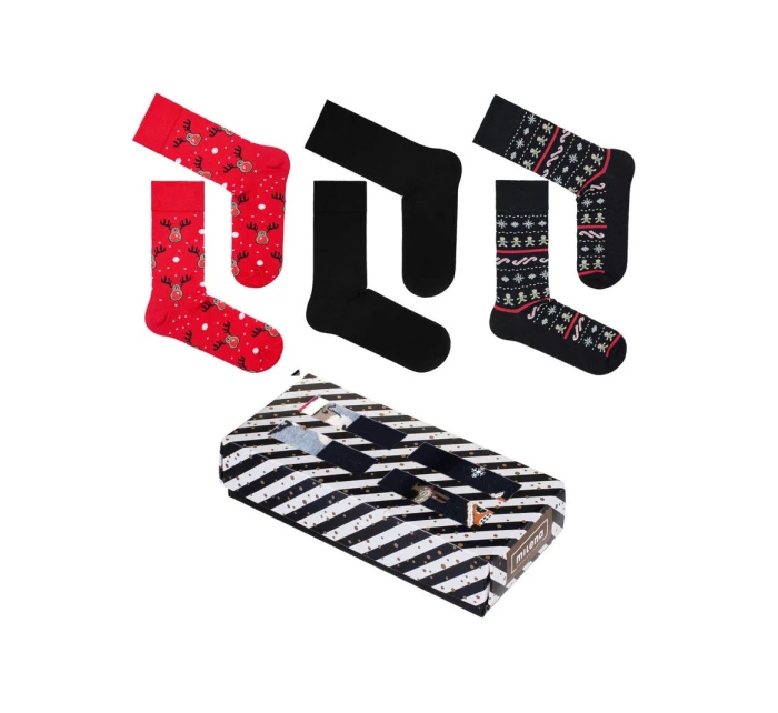 Vianočná sada pánskych ponožiek - 3 páry v darčekovej krabici Vianočná sada pánskych ponožiek - 3 páry v darčekovej krabici