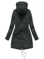Dámska zimná bunda parka v army farbe s podšívkou z machovej kožušiny a kapucňou (7602BIG) Dámska zimná bunda parka v army farbe s podšívkou z machovej kožušiny a kapucňou (7602BIG)