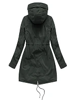 Dámská zimní bunda parka v army barvě s kožešinovou podšívkou a s kapucí model 21242006 - Libland Dámská zimní bunda parka v army barvě s kožešinovou podšívkou a s kapucí model 21242006 - Libland
